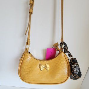 Betsey Johnson Yellow Crescent Crossbody with Removable Wristlet Pouch - NWT